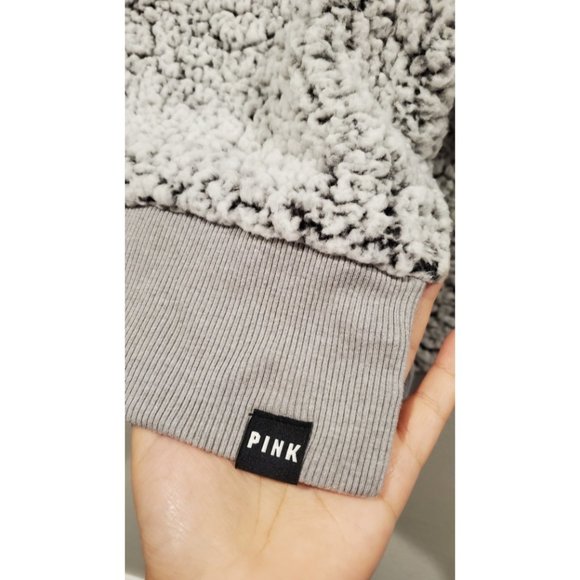 PINK Sharpa Gray Half Zipper - Picture 6 of 7